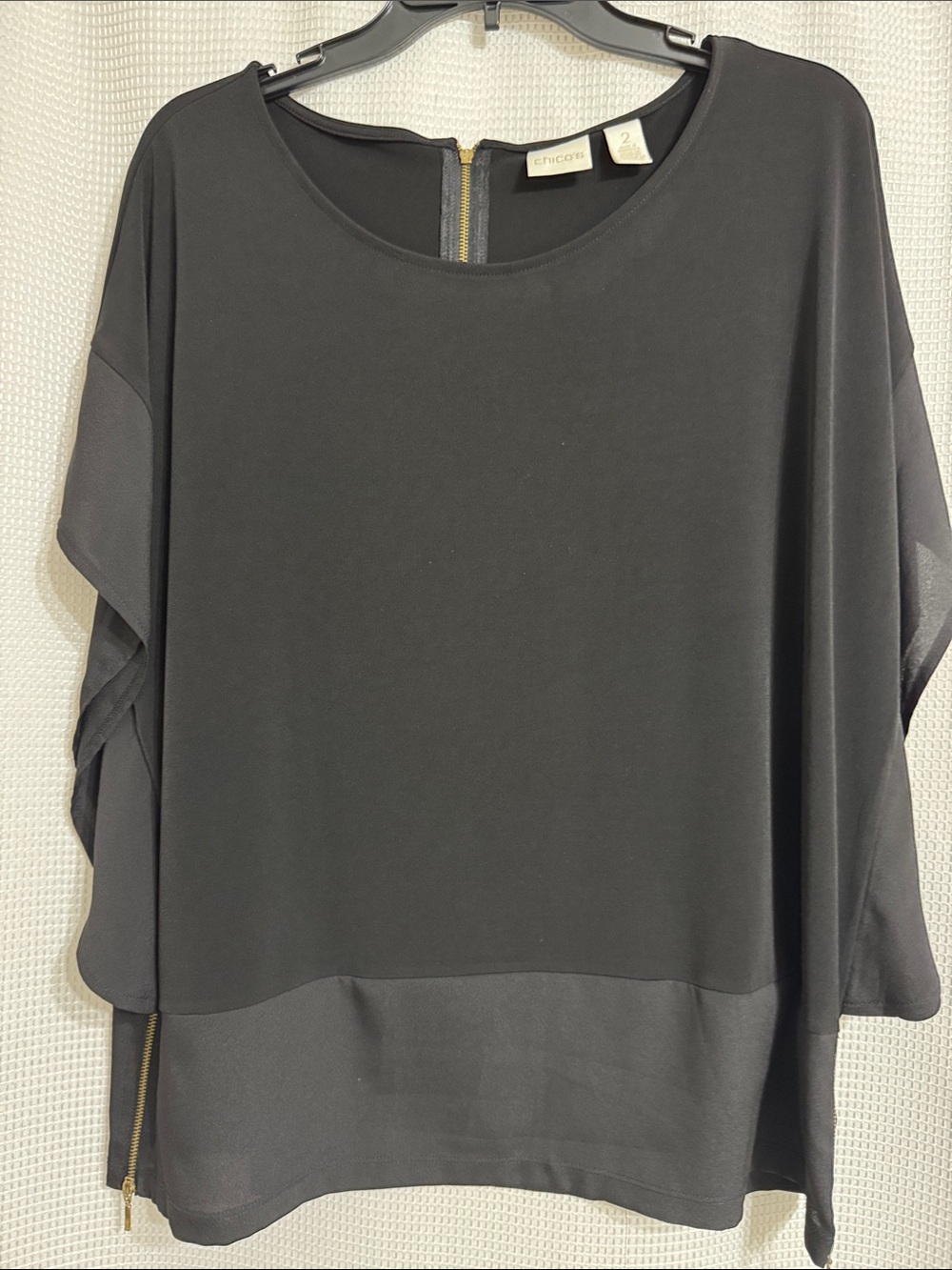 Chicos dressy jet black top.   Size 2